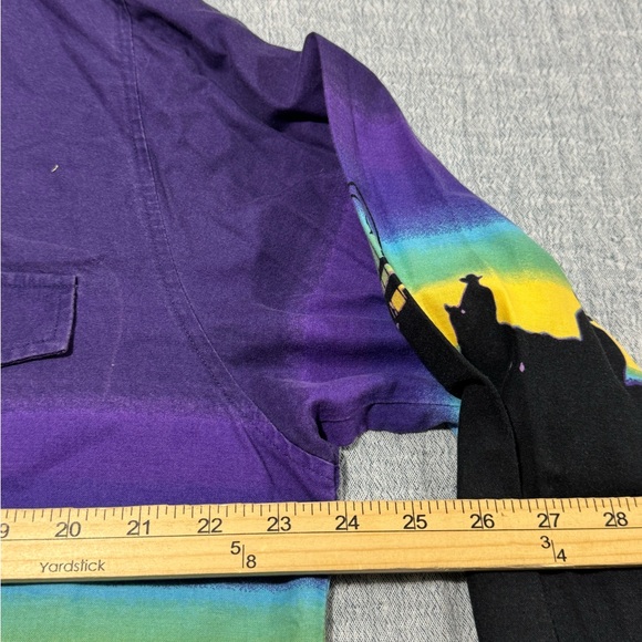 Vintage Roper Shirt Mens L Blue Western Pearl Snap Cowboy Aztec Stagecoach Rodeo - Picture 5 of 11